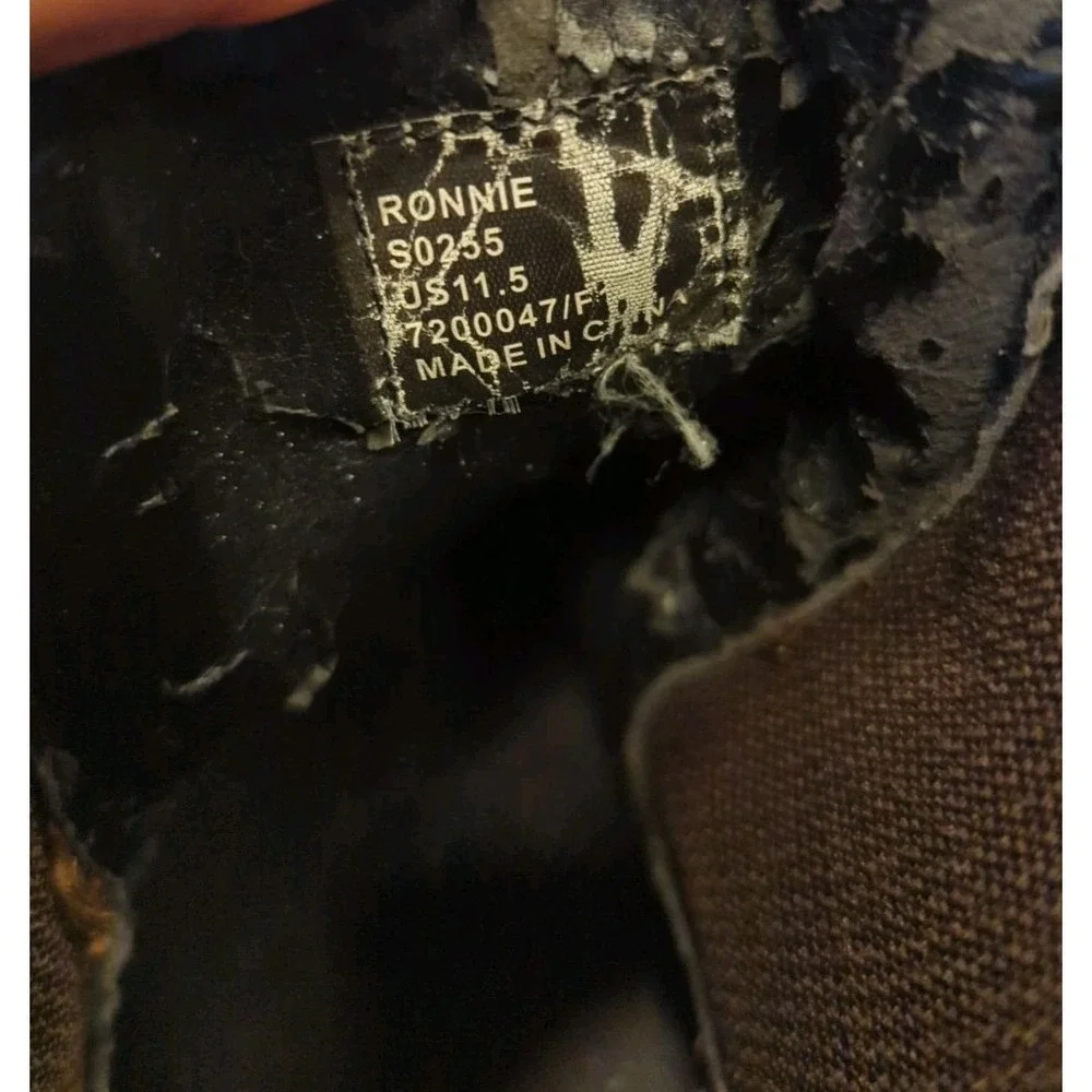 Men's Calvin Klein‎ Jeans Leather Pull On Up Ronnie Boots Brown US Size 11.5